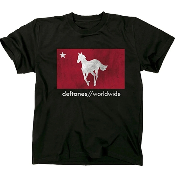Distressed Deftones Worldwide Star and Pony Shirt - Picture 1 of 3